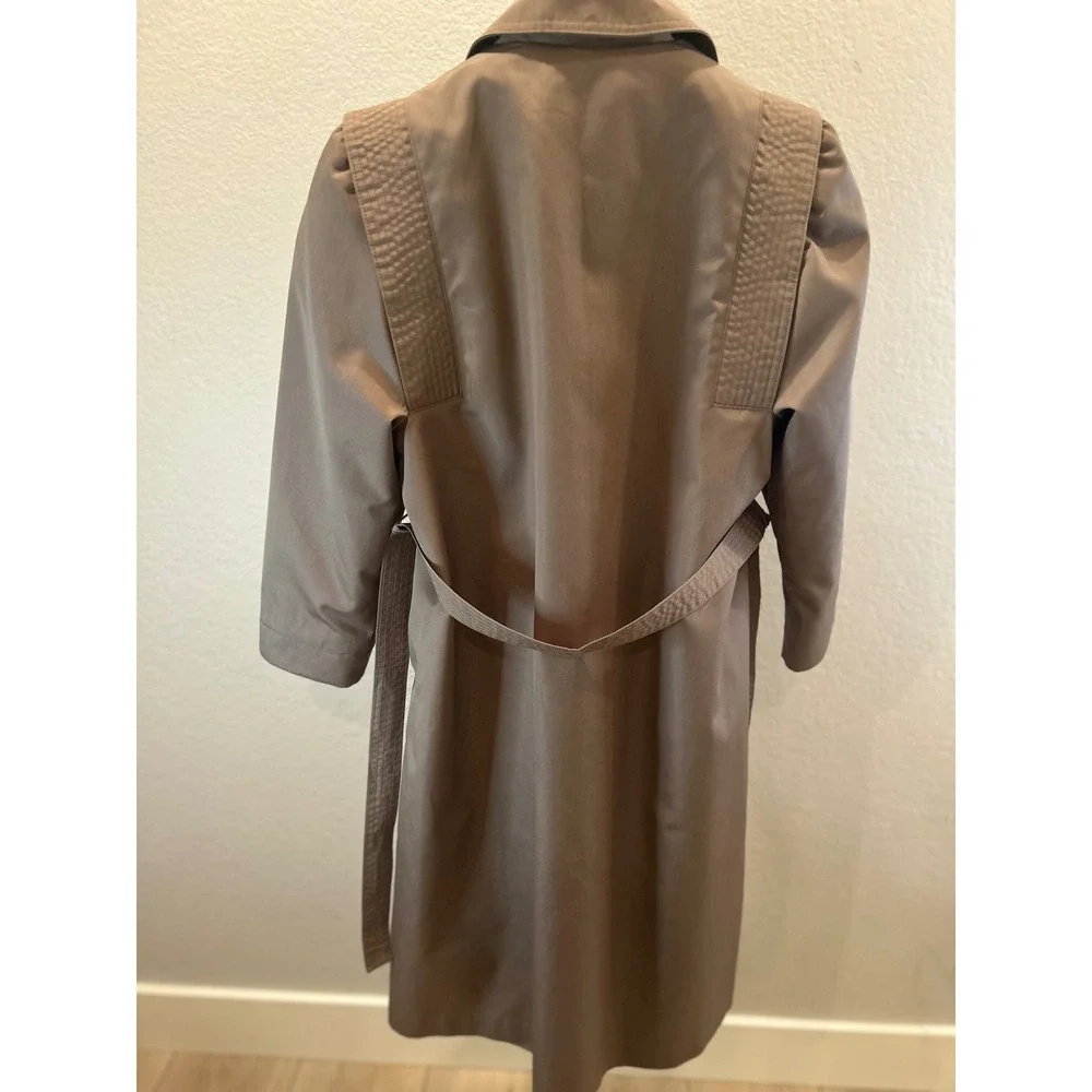 Fitz‎ Women's Classic Beige Trench Coat Belted Button Front Shoulder Detail